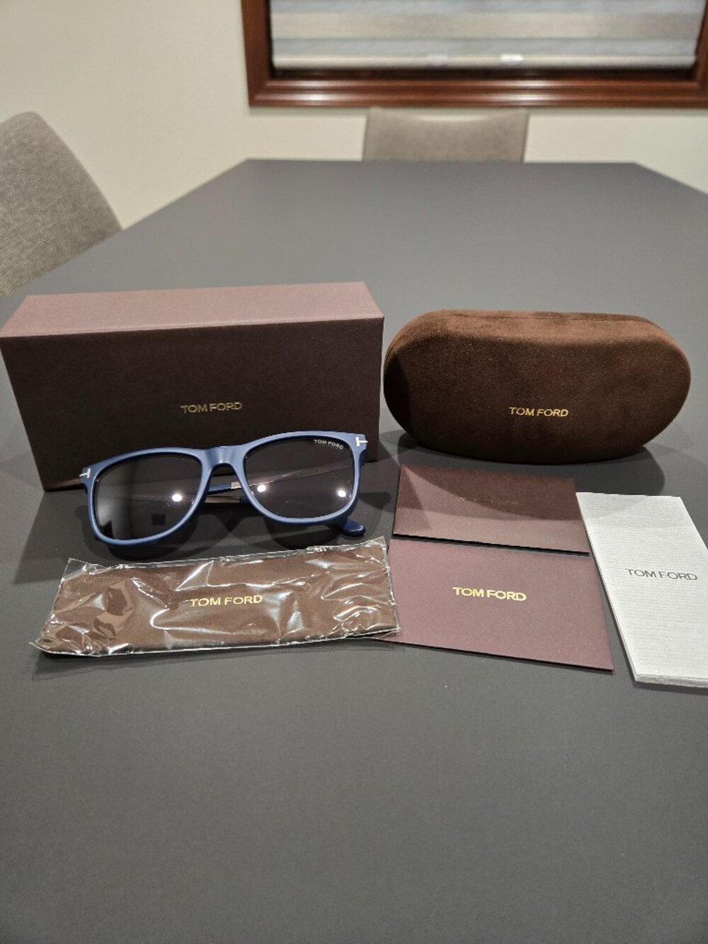 Tom Ford Sinatra Sunglasses - TF 1104 91C 58-18 140-2 - Blue Frame Dark Lenses